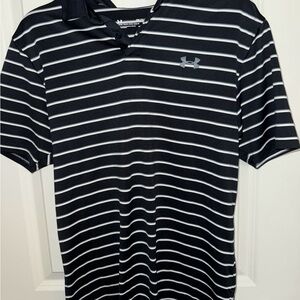 Under Armour Men's Polo with Black and White Stripes size small